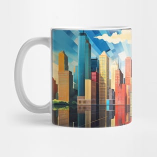 City Landscape Concept Abstract Colorful Scenery Painting Mug